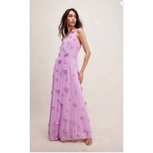 Free People Blossom Bliss Maxi Dress One
Shoulder Floral Applique Lilac